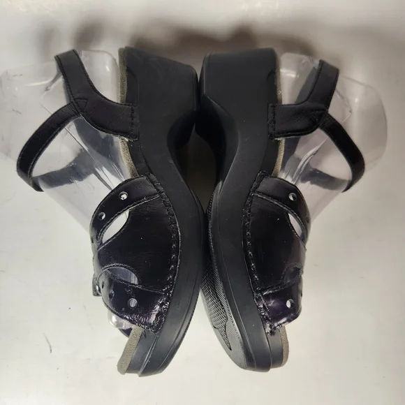 DANSKO Women's Sissie Sandal 38 / 7.5 Black Patent Leather Open Toe Strappy Shoe - Picture 5 of 11